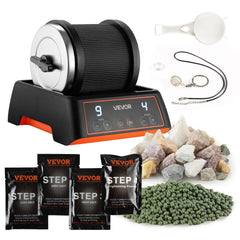 VEVOR Rock Tumbler Kit, 2 lbs Rock Polishing Kit, 4 Speed Settings 9-Day Polishing Timer Stone Polishing Kit, Rock