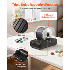 VEVOR Rock Tumbler, 3 lb Rock Polishing Machine, Rocks Tumbling Kit with 4-Speed Adjustment, 1-9 Day Timer, PC Sound