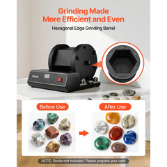 VEVOR Rock Tumbler Kit, 17 lbs Rock Polishing Kit, 2-Speed Stone Polishing Kit with 240-Hour Polishing Timer, Rock