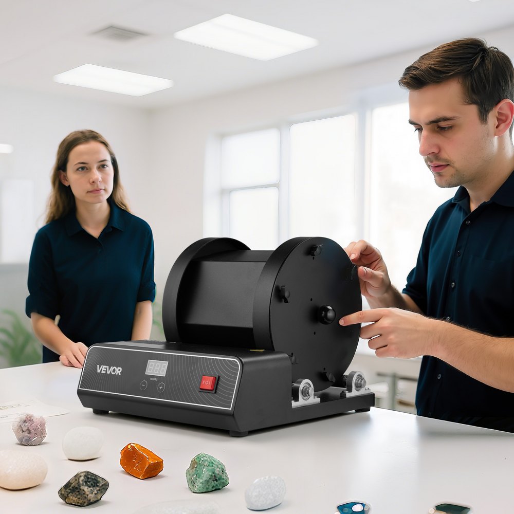VEVOR Rock Tumbler Kit, 17 lbs Rock Polishing Kit, 2-Speed Stone Polishing Kit with 240-Hour Polishing Timer, Rock