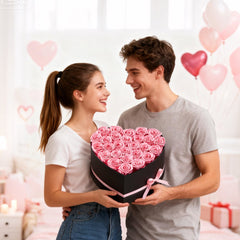 VEVOR Forever Flowers, 27 Preserved Roses in a Heart Shape Box, Eternal Flowers Immortal Bouquet Birthday Present for