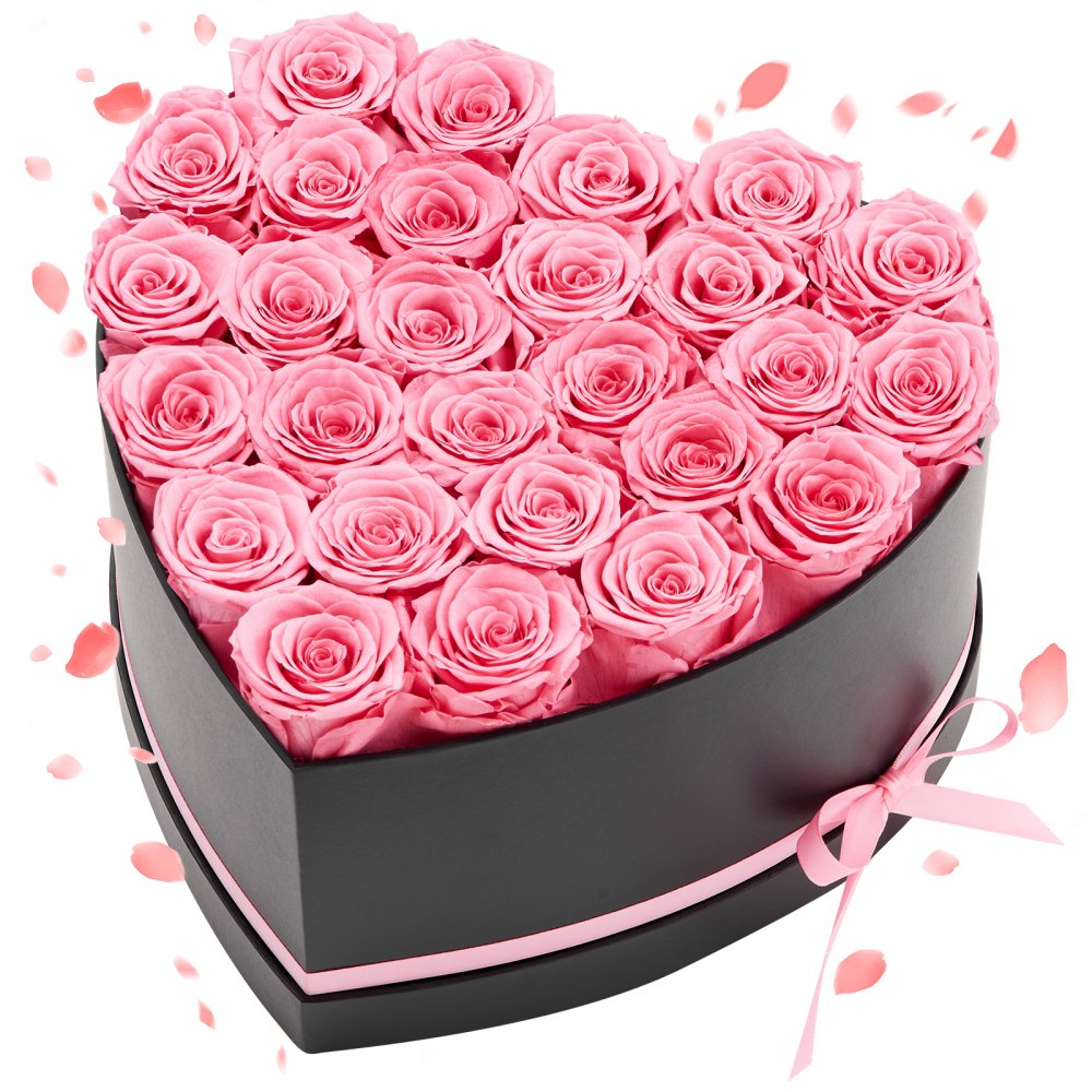VEVOR Forever Flowers, 27 Preserved Roses in a Heart Shape Box, Eternal Flowers Immortal Bouquet Birthday Present for
