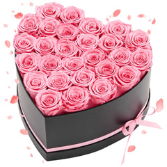VEVOR Forever Flowers, 27 Preserved Roses in a Heart Shape Box, Eternal Flowers Immortal Bouquet Birthday Present for