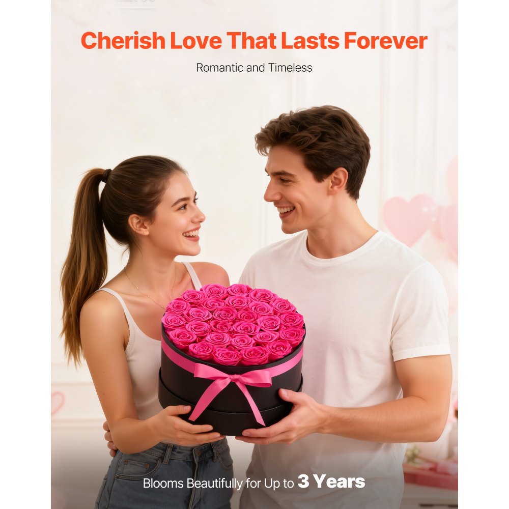 VEVOR Forever Flowers, 27 Preserved Roses in a Box, Eternal Flowers Immortal Bouquet Birthday Present for Delivery
