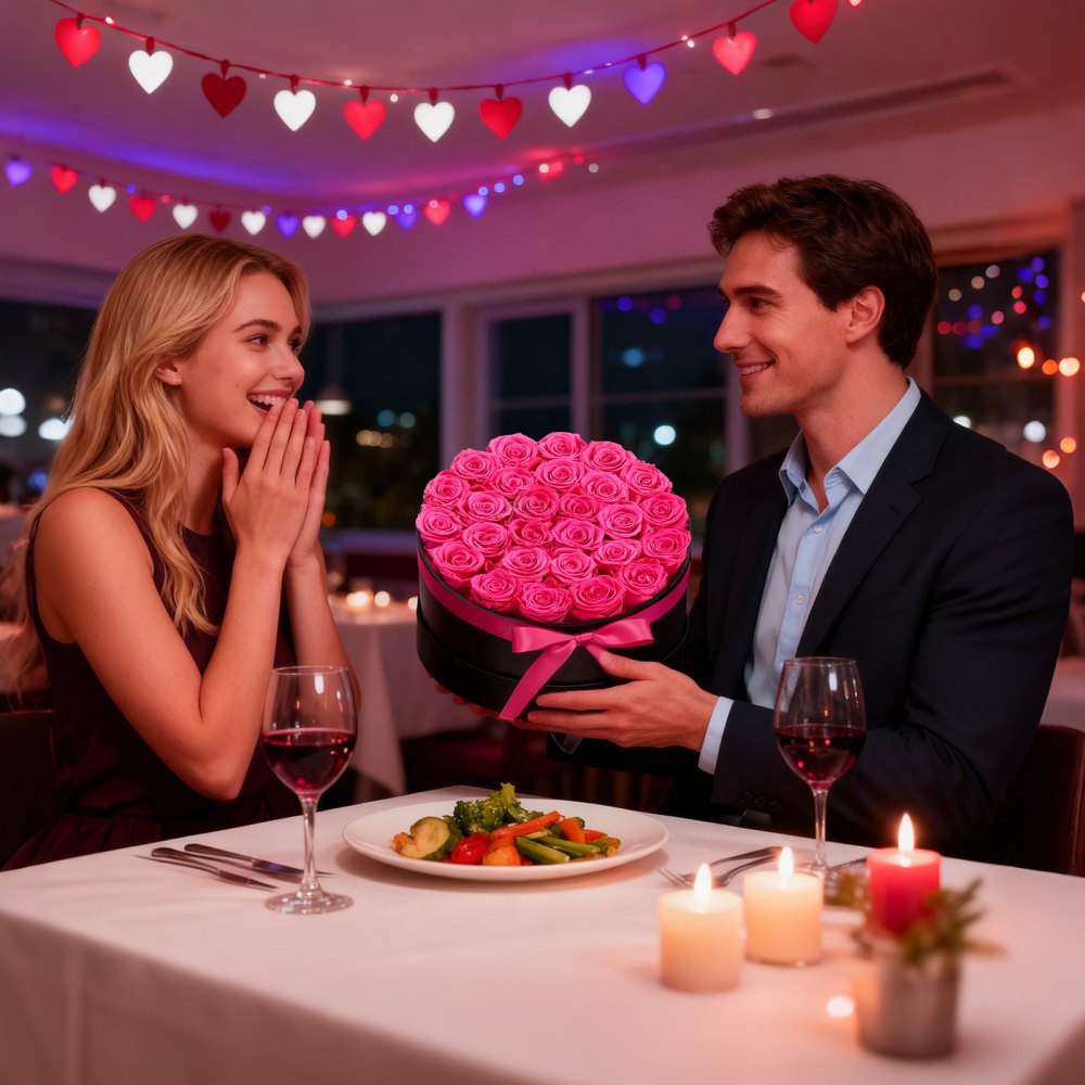 VEVOR Forever Flowers, 27 Preserved Roses in a Box, Eternal Flowers Immortal Bouquet Birthday Present for Delivery
