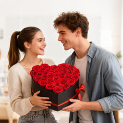 VEVOR Forever Flowers, 27 Preserved Roses in a Heart Shape Box, Eternal Flowers Immortal Bouquet Birthday Present for