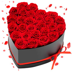 VEVOR Forever Flowers, 27 Preserved Roses in a Heart Shape Box, Eternal Flowers Immortal Bouquet Birthday Present for