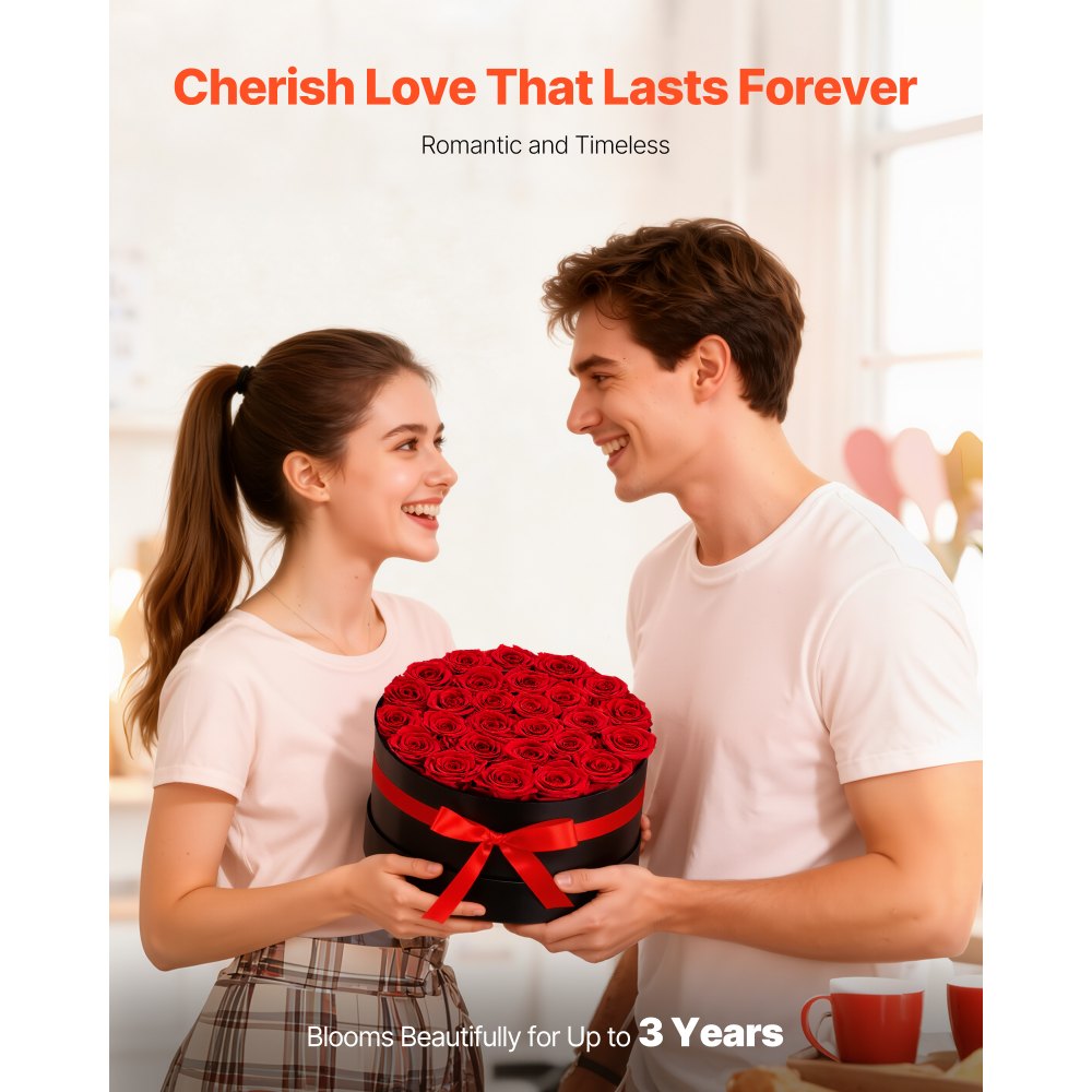 VEVOR Forever Flowers, 27 Preserved Roses in a Box, Eternal Flowers Immortal Bouquet Birthday Present for Delivery
