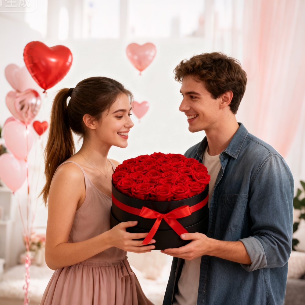 VEVOR Forever Flowers, 27 Preserved Roses in a Box, Eternal Flowers Immortal Bouquet Birthday Present for Delivery