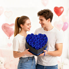 VEVOR Forever Flowers, 27 Preserved Roses in a Heart Shape Box, Eternal Flowers Immortal Bouquet Birthday Present for