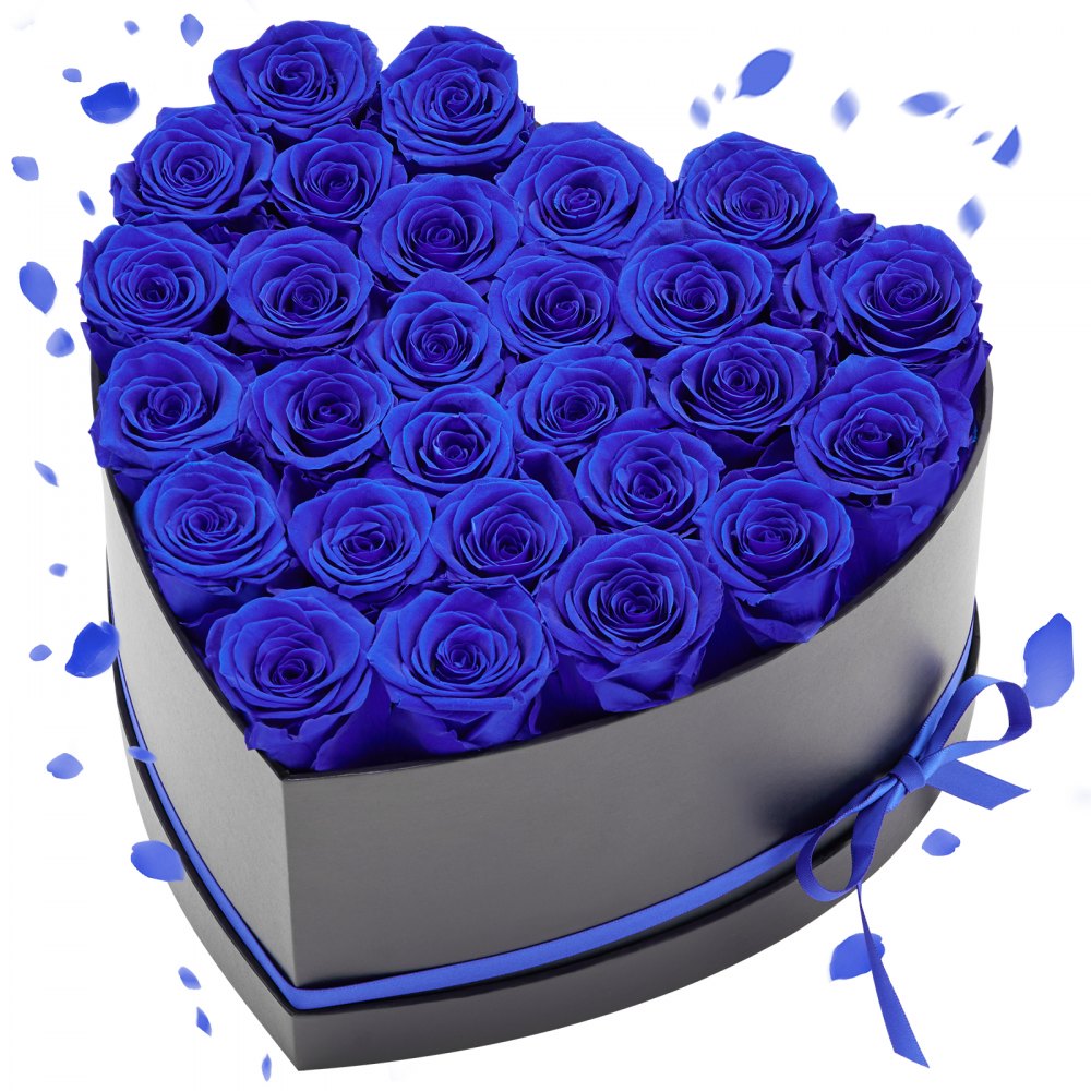 VEVOR Forever Flowers, 27 Preserved Roses in a Heart Shape Box, Eternal Flowers Immortal Bouquet Birthday Present for