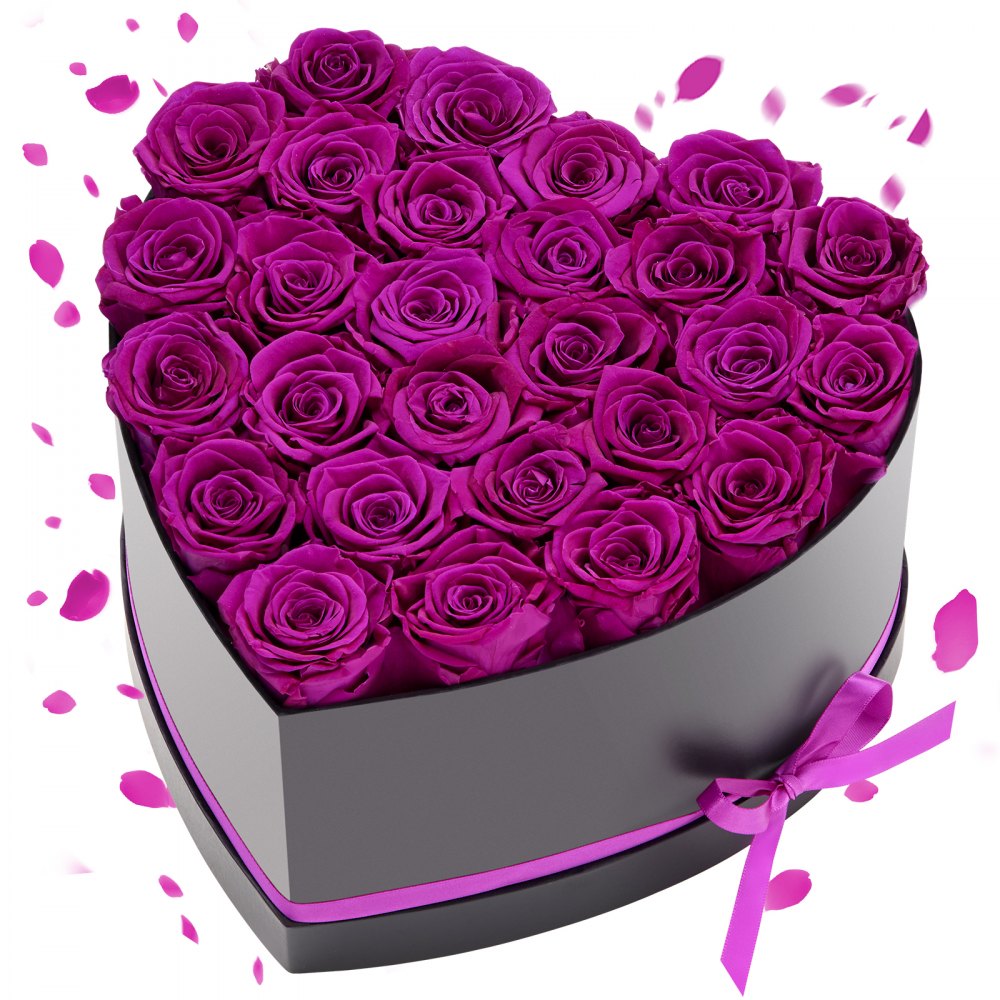 VEVOR Forever Flowers, 27 Preserved Roses in Heart Shape Box, Eternal Flowers Immortal Bouquet Birthday Present for