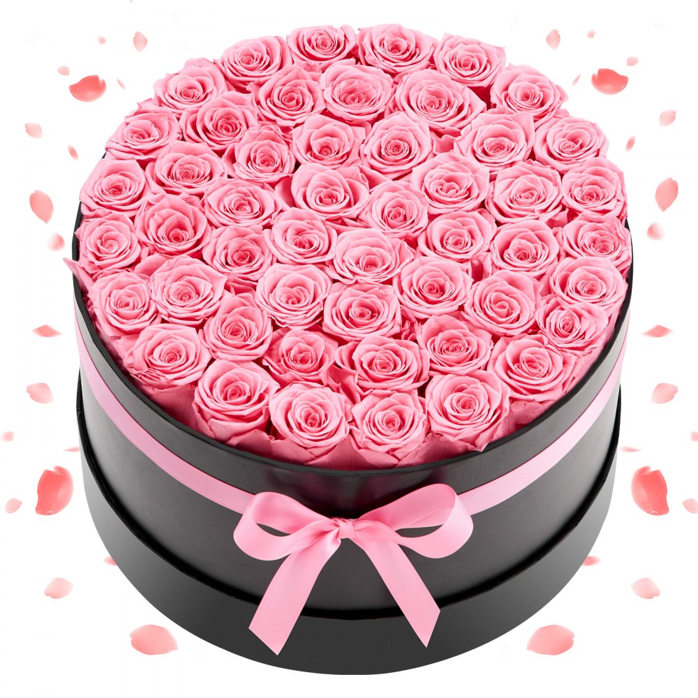 VEVOR Forever Flowers, 50 Preserved Roses in a Box, Eternal Flowers Immortal Bouquet Birthday Present for Delivery