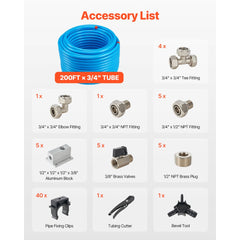 VEVOR Air Compressor Line Kit, 200FT x 3/4", HDPE-Aluminum Compressed Air Piping System, Leak-Proof & Easy-to-Install