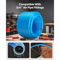 VEVOR Air Compressor Line Kit, 200FT x 3/4", HDPE-Aluminum Compressed Air Piping System, Leak-Proof & Easy-to-Install