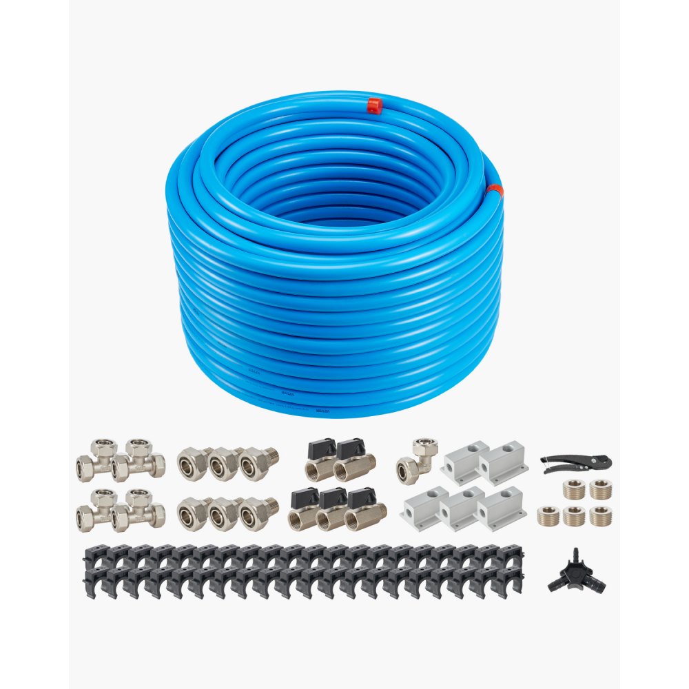 VEVOR Air Compressor Line Kit, 200FT x 3/4", HDPE-Aluminum Compressed Air Piping System, Leak-Proof & Easy-to-Install