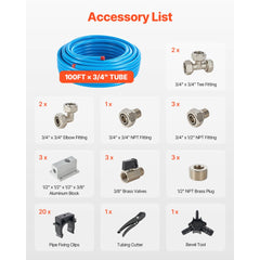 VEVOR Air Compressor Line Kit, 100FT x 3/4", HDPE-Aluminum Compressed Air Piping System, Leak-Proof, Pressure-Resistant