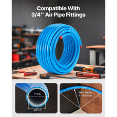 VEVOR Air Compressor Line Kit, 100FT x 3/4", HDPE-Aluminum Compressed Air Piping System, Leak-Proof, Pressure-Resistant