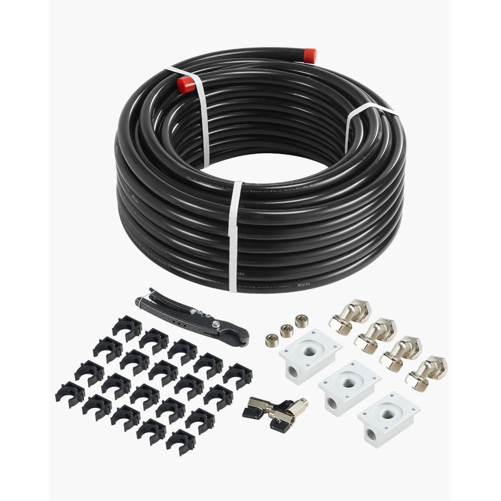 VEVOR Air Compressor Line Kit, 100FT x 3/4", HDPE-Aluminum Compressed Air Piping System, Leak-Proof, Pressure-Resistant