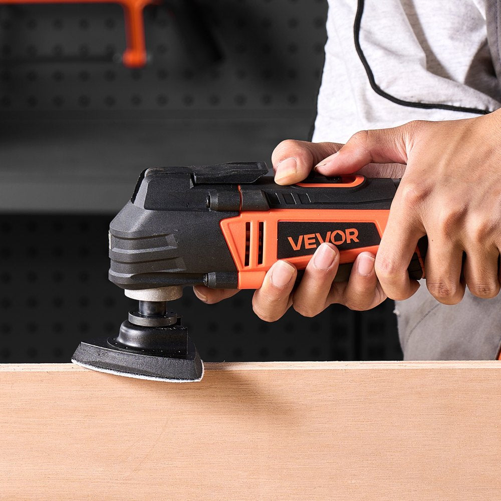 VEVOR Multitool Oscillating Tool, 4Amps Electric Oscillating Multi Tool Corded with 6 Variable Speeds 7000 - 19000 OPM