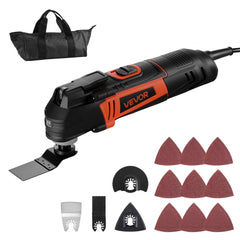 VEVOR Multitool Oscillating Tool, 4Amps Electric Oscillating Multi Tool Corded with 6 Variable Speeds 7000 - 19000 OPM