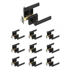 VEVOR Privacy Door Handle, 10 Pack Matte Black Door Lever, Left or Right Handing Reversible Lever with Keyless Lock