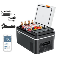 VEVOR Car Refrigerator, DC 12/24V AC100-240V Compressor Electric Cooler, -4°F to 68°F Car Fridge with APP Control, 23