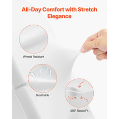 VEVOR 30 Pcs White Chair Covers, Polyester Spandex Chair Cover, Stretch Slipcovers for Wedding Party Dining Banquet