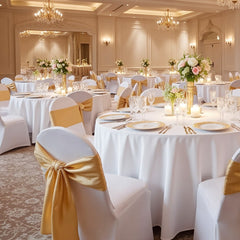 VEVOR 30 Pcs White Chair Covers, Polyester Spandex Chair Cover, Stretch Slipcovers for Wedding Party Dining Banquet