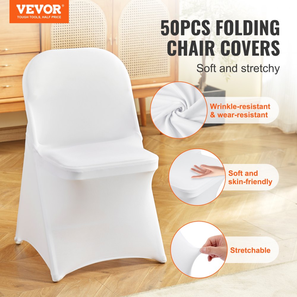 VEVOR Stretch Spandex Folding Chair Covers, Universal Fitted Chair Cover, Removable Washable Protective Slipcovers, for