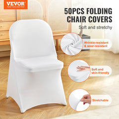 VEVOR Stretch Spandex Folding Chair Covers, Universal Fitted Chair Cover, Removable Washable Protective Slipcovers, for