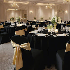 VEVOR 30 Pcs Black Chair Covers, Polyester Spandex Chair Cover, Stretch Slipcovers for Wedding Party Dining Banquet