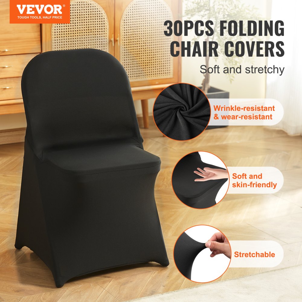 VEVOR Stretch Spandex Folding Chair Covers, Universal Fitted Chair Cover, Removable Washable Protective Slipcovers, for