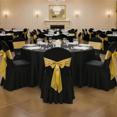 VEVOR 30 Pcs Black Chair Covers, Polyester Spandex Chair Cover, Stretch Slipcovers for Wedding Party Dining Banquet