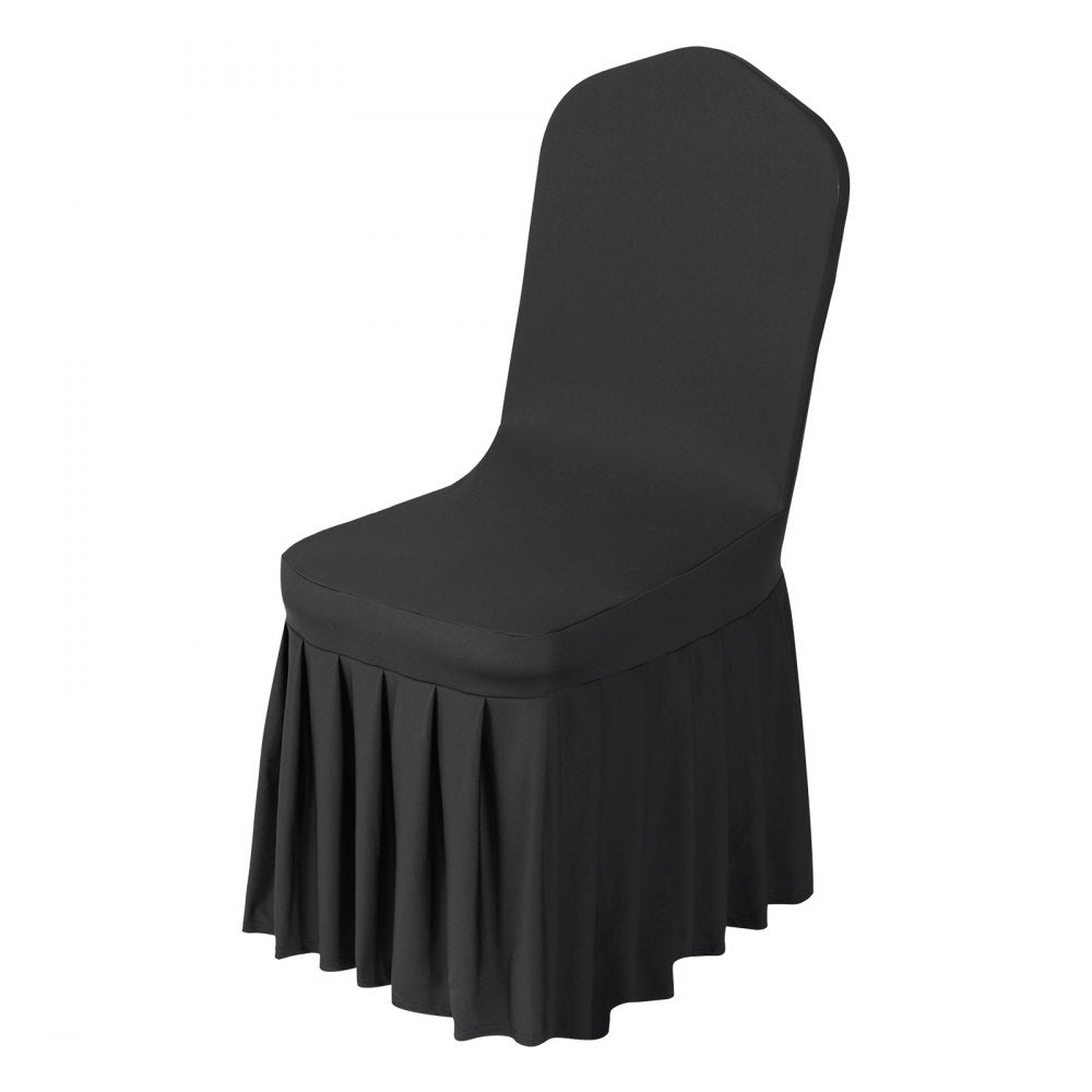 VEVOR 30 Pcs Black Chair Covers, Polyester Spandex Chair Cover, Stretch Slipcovers for Wedding Party Dining Banquet