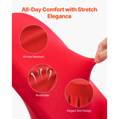 VEVOR 30 Pcs Red Chair Covers, Polyester Spandex Chair Cover, Stretch Slipcovers for Wedding Party Dining Banquet
