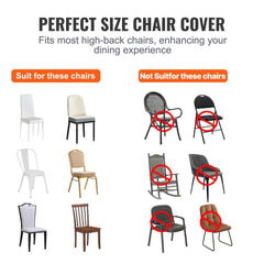 VEVOR Stretch Spandex Folding Chair Covers, Universal Fitted Chair Cover, Removable Washable Protective Slipcovers, for