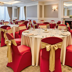 VEVOR 50 Pcs Red Chair Covers, Polyester Spandex Chair Cover, Stretch Slipcovers for Wedding Party Dining Banquet