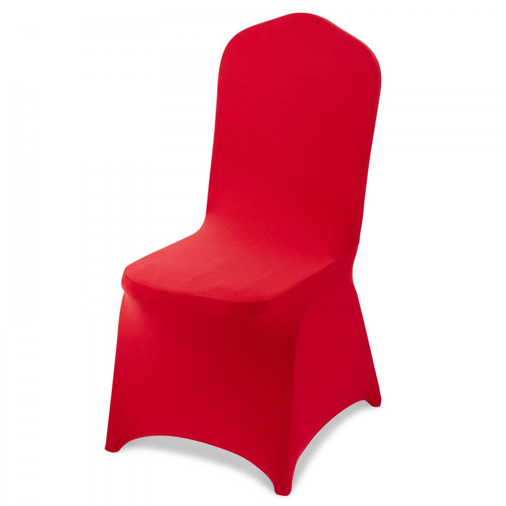 VEVOR 50 Pcs Red Chair Covers, Polyester Spandex Chair Cover, Stretch Slipcovers for Wedding Party Dining Banquet
