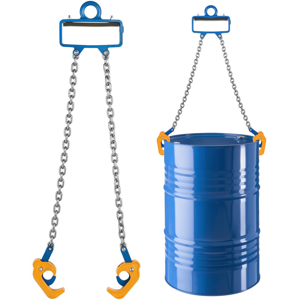 VEVOR Chain Drum Lifter, G80 Drum Lifting Chain Sling with Security Hook, 2200LBS Capacity, Drums Handling Equipment