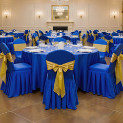 VEVOR 30 Pcs Blue Chair Covers, Polyester Spandex Chair Cover, Stretch Slipcovers for Wedding Party Dining Banquet
