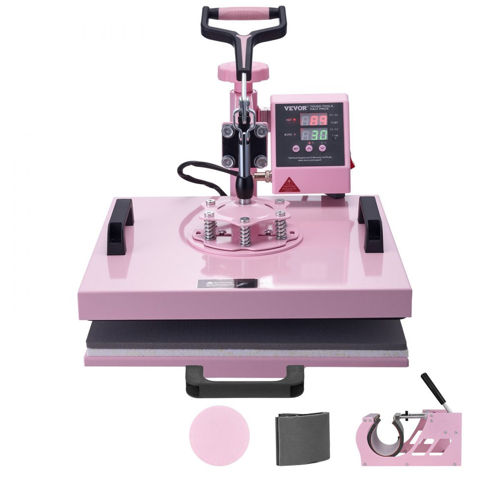 VEVOR Heat Press Machine, 15 x 15 inch, 5 in 1 Heat Transfer Machine with 30 oz Tumbler Press, 360° Swing Away T-Shirt