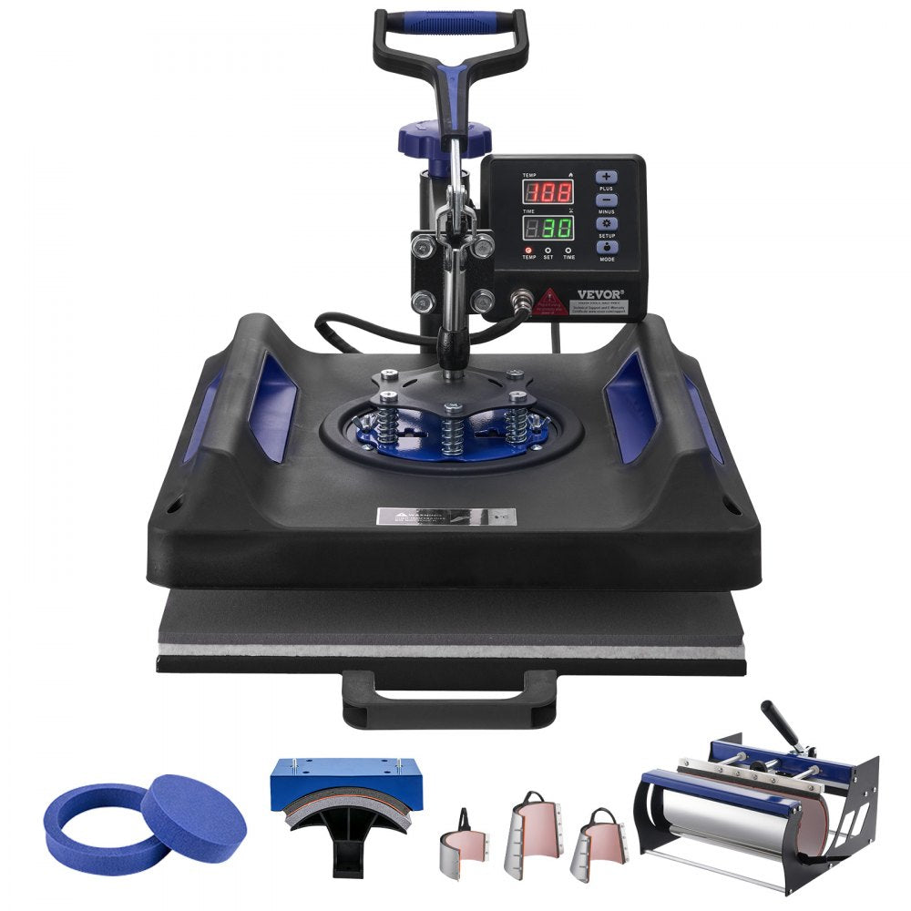 VEVOR Heat Press Machine, 15 x 15 inch, 8 in 1 Heat Transfer Machine with 30 oz Tumbler Press, 360° Swing Away Digital