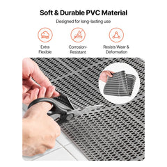 VEVOR Drainage Mat, 3 x 50 ft, PVC Non Slip Commercial Floor Mat, Wet Area Water Drain Splash Matting Hollow Doormat