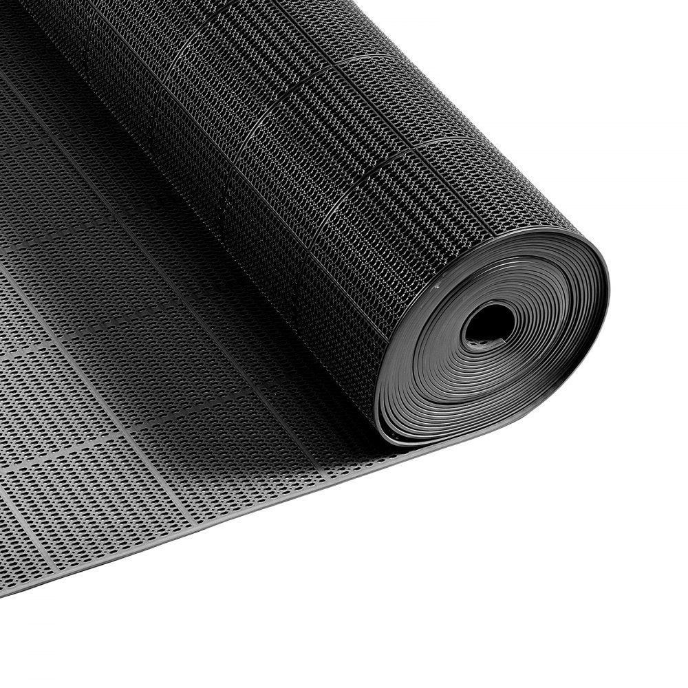 VEVOR Drainage Mat, 3 x 50 ft, PVC Non Slip Commercial Floor Mat, Wet Area Water Drain Splash Matting Hollow Doormat