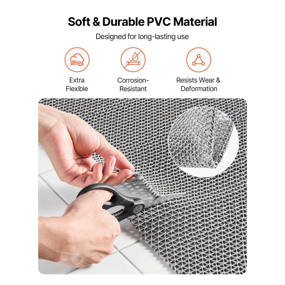 VEVOR Drainage Mat, 3 x 10 ft, PVC Non Slip Commercial Floor Mat, Wet Area Water Drain Splash Matting Hollow Doormat