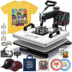 VEVOR Heat Press Machine, 15 x 15 in, 8-in-1 Multifunction, 360° Swing Away, Heat Up Fast and Even, Digital Precise