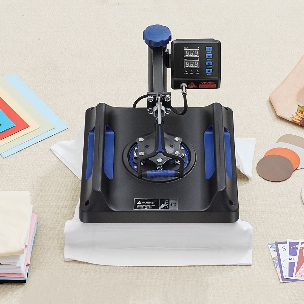 VEVOR Heat Press Machine 8 in 1 Combo, Heat Press 15x15 in, Swing Away T Shirt Printing Machine Digital Control