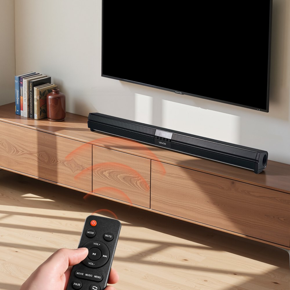 VEVOR Sound Bar for Smart TV, 2.0 Channel, 32-Inch Compact Soundbar TV Speakers for Projector, Bluetooth AUX
