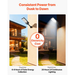VEVOR 4 Pack 500W Solar Street Lights Outdoor, 50000LM, Commercial Parking Lot Lights Dusk to Dawn, LED Flood Security